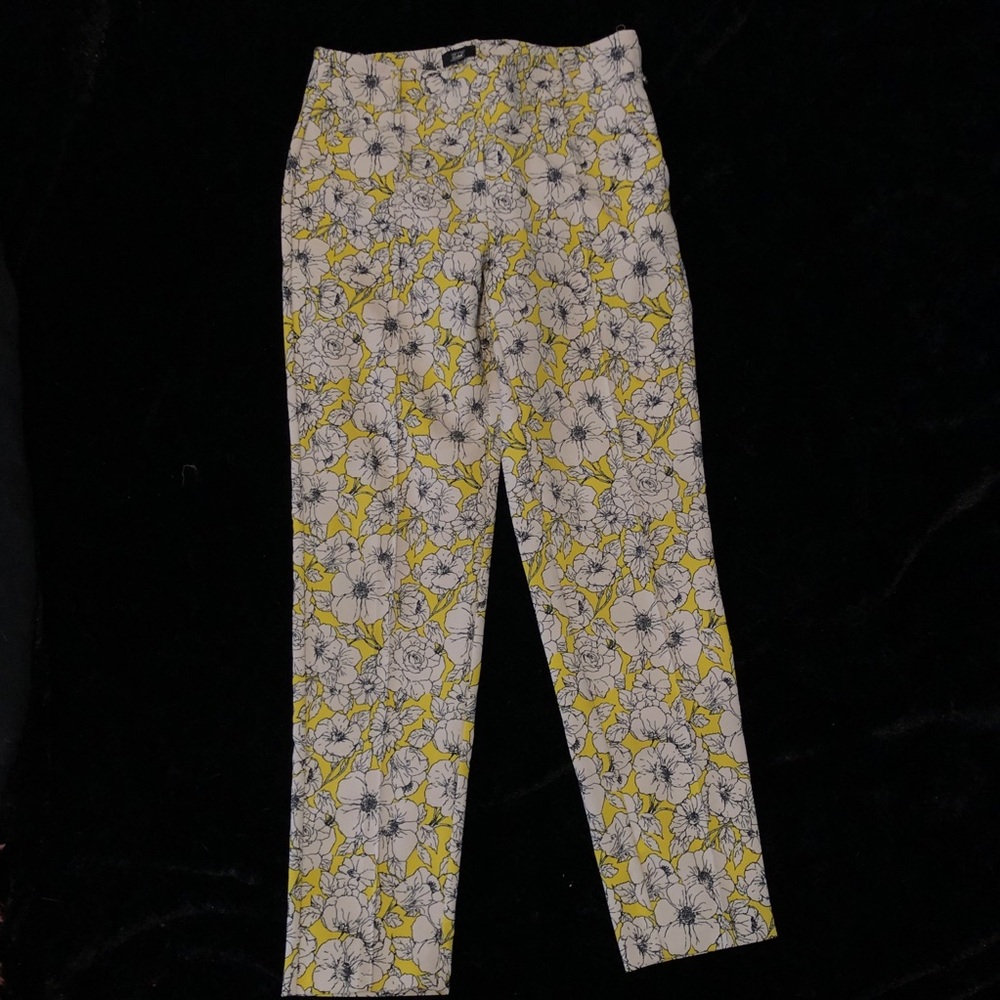 yellow floral pants